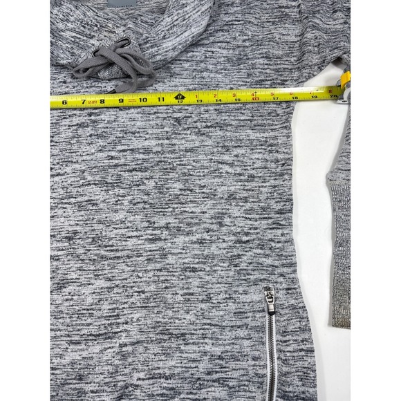 Athleta Women Gray Space Dye Cowl Neck Tunic Sweatshirt Zip Pockets XXS RN54023 - Picture 7 of 12